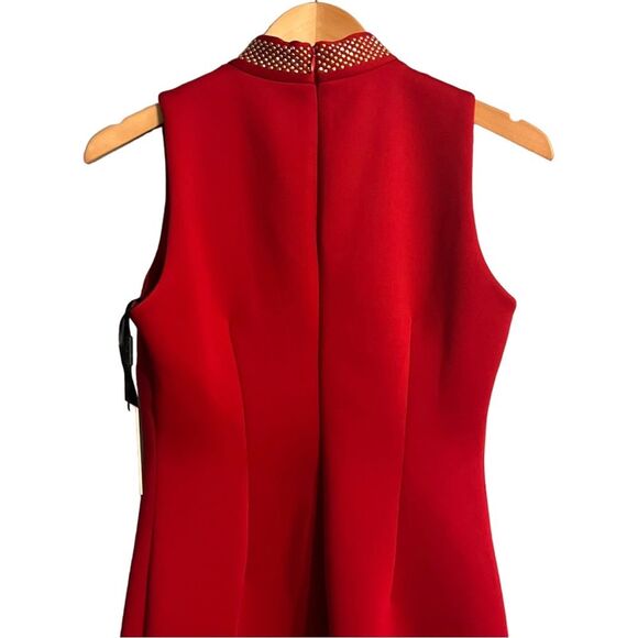 Calvin Klein Women's Red Sleeveless V-Neck Scuba Sheath Dress Sz 4 NWT🏷 - Picture 11 of 16